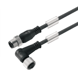 купить 1925370150 Weidmueller Sensor-actuator Cable (assembled) / Sensor-actuator Cable (assembled), Connecting line, M12 / M12, No. of poles: 3, Cable length: 1.5 m, pin, straight - socket, 90°