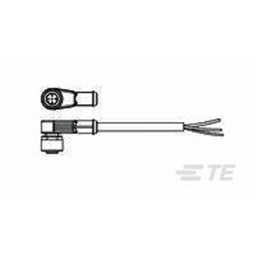 купить 1-2273104-4 TE Connectivity M12 Cable Assembly Single-Ended Female Right Angle / 10000 mm PVC Cable, 4 wire / Unshielded