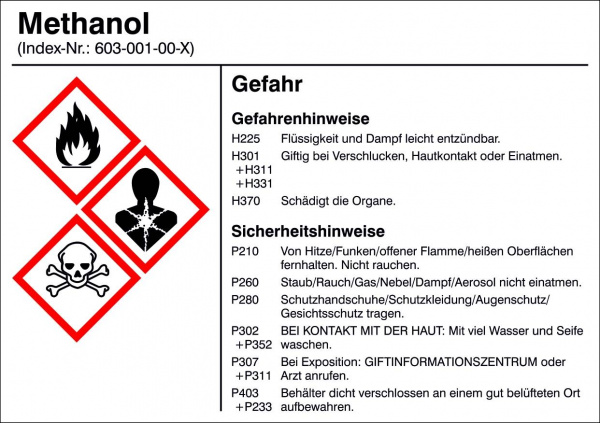 купить Gefahrstoffetikett G013 Methanol  Folie selbstkleb