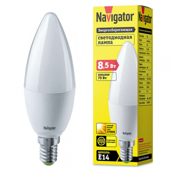 купить Лампа светодиодная 61 324 NLL-C37-8.5-230-2.7К-E14-FR Navigator 61324