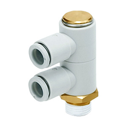 купить KQ2VD06-03AS SMC KQ2VD, One-touch Fitting White Color - Double Universal Male Elbow