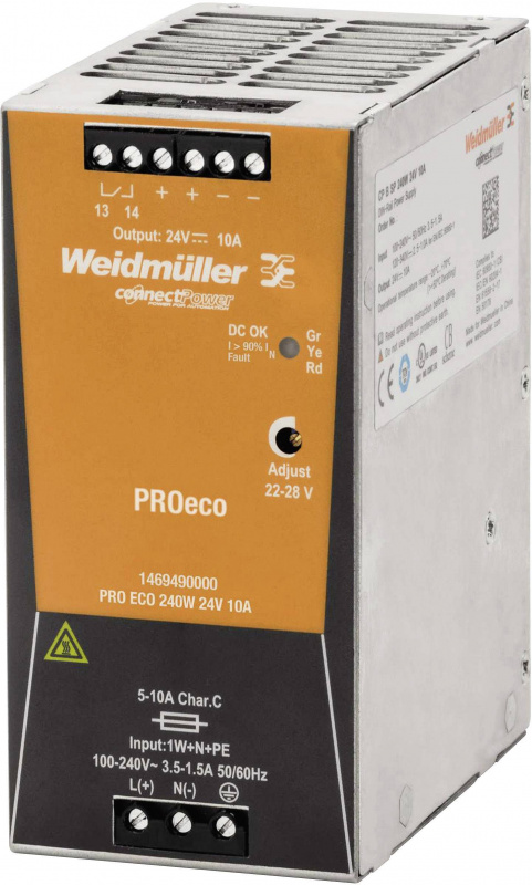 купить Weidmueller PRO ECO 240W 24V 10A Hutschienen-Netzte