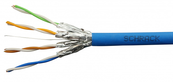 купить HSEKF423HB Schrack Technik U/FTP Kabel Cat.6, 4x2xAWG23/1, 300Mhz, LS0H, Dca, blau