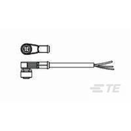 купить 1-2273105-4 TE Connectivity M12 Cable Assembly Single-Ended Female Right Angle / 10000 mm PVC Cable, 4 wire / Unshielded
