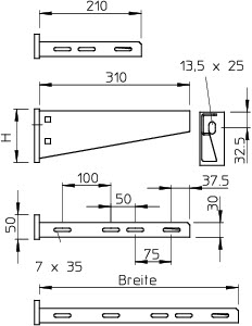 купить Кронштейн 310мм AW 55 31 VA4571 OBO 6418573