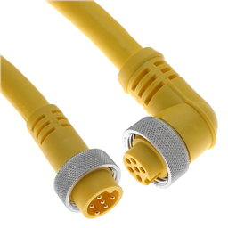 купить MIN-6MFRP-12 Mencom PVC Cable - 16 AWG - 300 V - 8A / 6 Poles Male to Female Straight to Right Angle Plug 12 ft