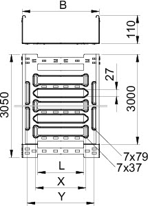 купить Лоток листовой перфорированный 100х110 L3050 сталь 1.5мм SKSM 110 FT OBO 6059631