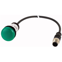 купить 185125 Eaton Indicator light, classic, flat, green, 24 V AC/DC, cable (black) with m8 plug, 4 pole, 0.2 m