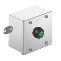 купить 1537230000 Weidmueller Atex metal enclosure assembled / Klippon Control Station (control and signalling device), Control / signalling device, KLIPPON STB 1 SS,  Stainless steel 1.4404 (316L), Illuminated pushbutton - green, 2 NO contacts, -55 °C...+55 °C,