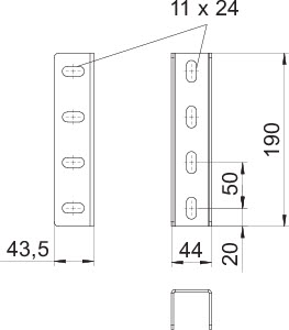 купить Элемент соединительный для профиля US 5 190х44 VUS 5 VA4571 OBO 6018509