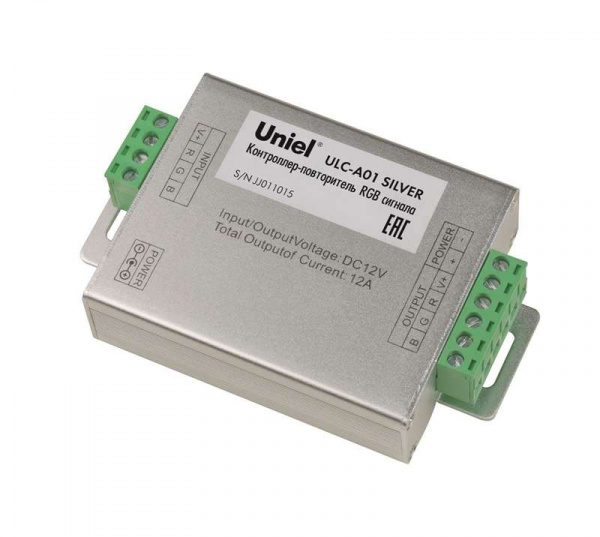 купить Контроллер-повторитель RGB сигнала ULC-A01 SILVER Uniel 10597