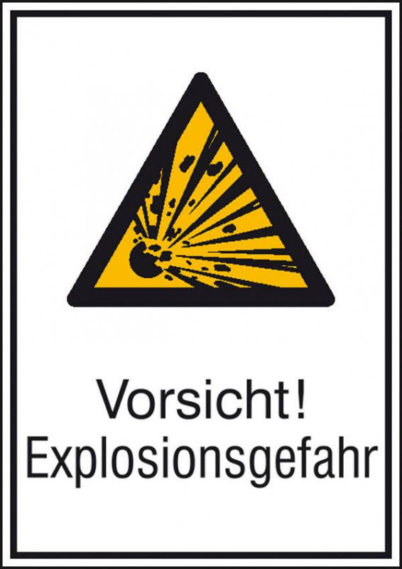 купить Warn-Kombischild Vorsicht! Explosionsgefahr  Alumi