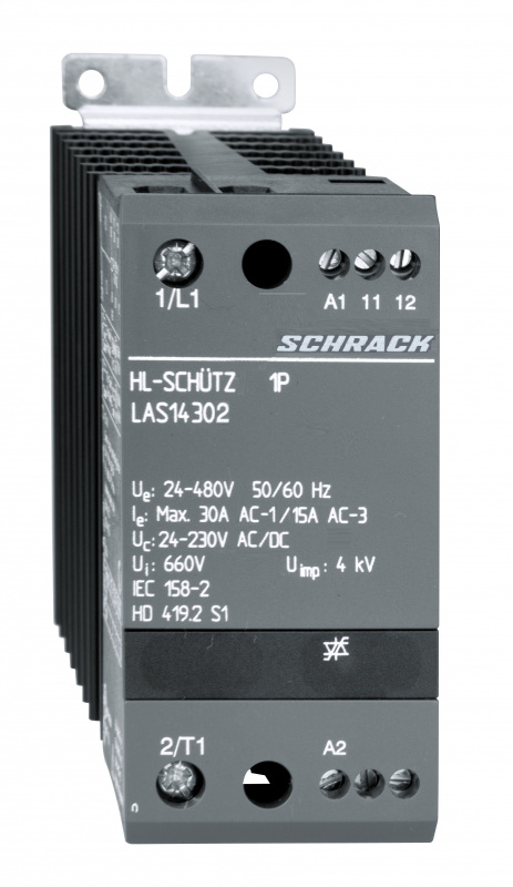 купить LAS14302 Schrack Technik Halbleiterschütz 1-polig 30A/24-480VAC, 24-230VAC/DC