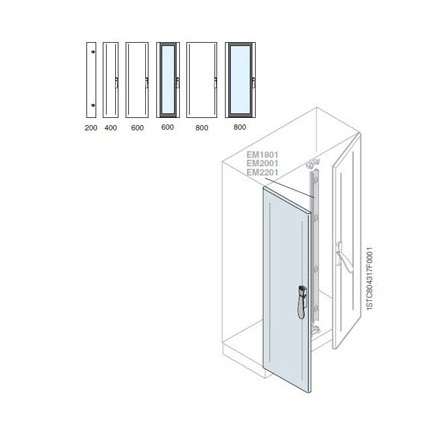 купить Створка со стеклом двойной двери 2200х800 ABB EC2280FV8K