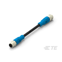 купить T4162113005-002 TE Connectivity M12 to M12 Cable Assembly Double-Ended Straight Male To Straight Female / 1000 mm PVC Cable, 5 wire / Shielded