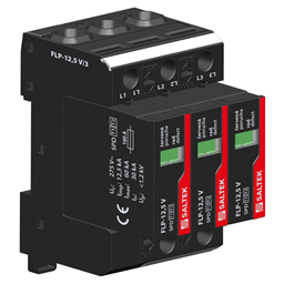 купить 8595090000000 Saltek lightning current and surge arrester for three-phase system TN-C, installation at the entry into building / 37.5 kA (10/350 µs), 180 kA (8/20 µs) / T1,T2 (CSN EN 61643-11 ed.2)