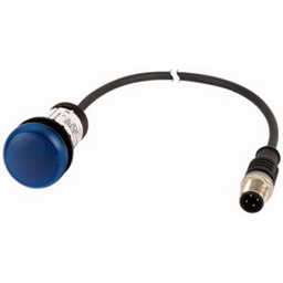 купить 185129 Eaton Indicator light, classic, flat, blue, 24 V AC/DC, cable (black) with m8 plug, 4 pole, 0.5 m