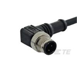 купить 1838249-2 TE Connectivity M12 Cable Assembly Single-Ended Male Right Angle / 3000 mm PUR Cable, 3 wire / Unshielded