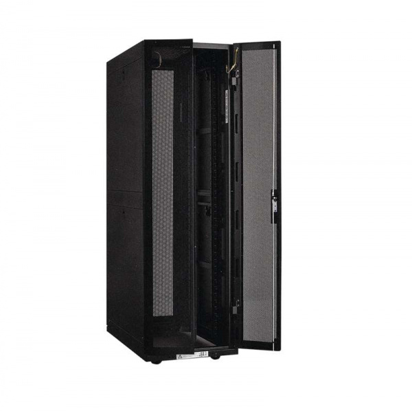 купить Шкаф серверный 19дюйм 42U 800х1000мм передняя двустворч. перф. дверь; задняя перф. черн. (передняя дверь и часть рамы) ITK LS05-42U81-2PP-1