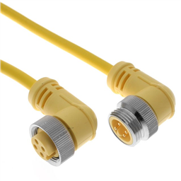 купить MINE-5MFPX-1M-R Mencom PVC Cable - 18 AWG - 300 V - 5.5A / 5 Poles Male with Male Thread to Female Extension Right Angle Plug 3.3 ft