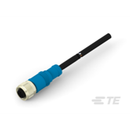 купить T4151310003-005 TE Connectivity M12  Cable Assembly Single Ended Female Straight / 5000 mm PVC Cable, 3 wire / UNShielded