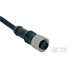 купить 1838242-2 TE Connectivity M12 Cable Assembly Single-Ended Female Straight / 3000 mm PVC Cable, 3 wire / Unshielded