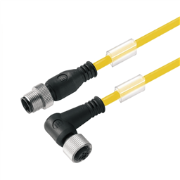 купить 1093071000 Weidmueller Sensor-actuator Cable (assembled) / Sensor-actuator Cable (assembled), Connecting line, M12 / M12, No. of poles: 4, Cable length: 10 m, pin, straight - socket, 90°