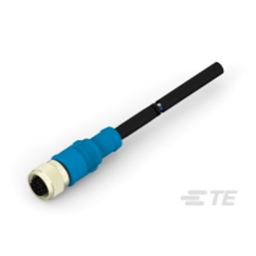 купить T4161310505-001 TE Connectivity M12  Cable Assembly Single Ended Female Straight / 500 mm PVC Cable, 5 wire / Shielded