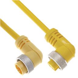 купить MIN-3MFPX-3-R Mencom PVC Cable - 18 AWG - 300 V - 8A / 3 Poles Male to Female Right Angle Plug 3 ft