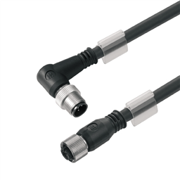 купить 1059681000 Weidmueller Sensor-actuator Cable (assembled) / Sensor-actuator Cable (assembled), Connecting line, M12 / M12, No. of poles: 3, Cable length: 10 m, pin, angled - bush straight