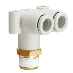 купить KQ2LU04-02AS SMC KQ2LU, One-touch Fitting White Color - Male Branch Connector