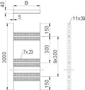 купить Лоток лестничный для судостроения 600х40 L3000 сталь 5мм SLZ 600 FT OBO 7098142