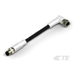 купить T4062114004-005 TE Connectivity M8 to M8 Cable Assembly Double-Ended Straight Male To Right Angle Female / 5000 mm PVC Cable, 4 wire / Shielded