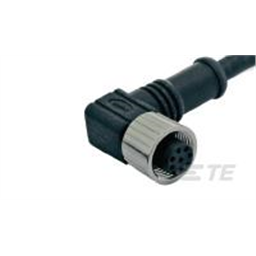 купить 1838255-4 TE Connectivity M12 Cable Assembly Single-Ended Female Right Angle / 7000 mm PUR Cable, 3 wire / Unshielded