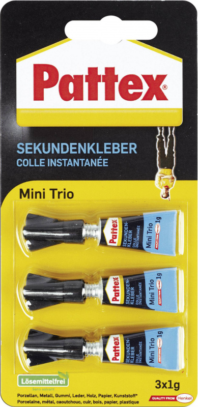 купить Pattex Mini Trio Fluessig Sekundenkleber PSMT3 3 g