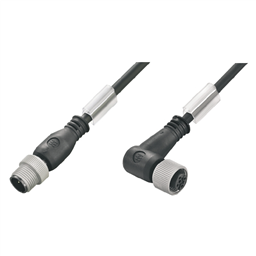купить 1150620150 Weidmueller Sensor-actuator Cable (assembled) / Sensor-actuator Cable (assembled), Connecting line, M12 / M12, No. of poles: 3, Cable length: 1.5 m, pin, straight - socket, 90°