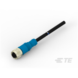 купить T4151310503-006 TE Connectivity M12  Cable Assembly Single Ended Female Straight / 7000 mm PVC Cable, 3 wire / UNShielded