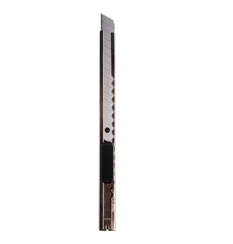 купить Нож с сегментированным лезвием 9мм корпус металлический c клипсой Rexant 12-4906