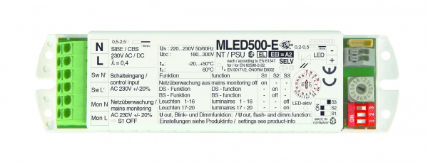 купить NLMLED500E Schrack Technik Netzteil mit Überwachungsfunktion für LED Notleuchten
