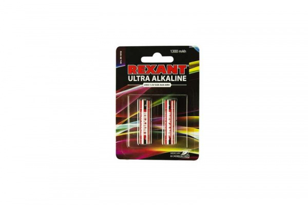 купить Элемент питания алкалиновый ультра AAA/LR03 1.5В 1300мА.ч (уп.2шт) Rexant 30-1010