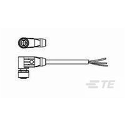 купить 2273101-1 TE Connectivity M12 Cable Assembly Single-Ended Female Right Angle / 1500 mm PUR Cable, 5 wire / Shielded