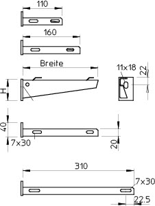 купить Кронштейн для проволочных лотков 310мм AWG 15 31VA4571 OBO 6420646