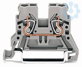 купить Клемма 2х(0.08-2.5/4кв.мм) проходная 1пол. 44.5х27.5мм сер. WAGO 870-901
