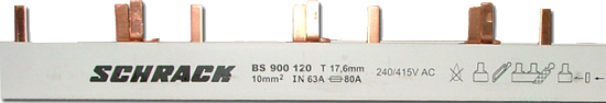 купить BS900120 Schrack Technik Stiftverschienung 3-polig, 10mm² TE = 17,75mm