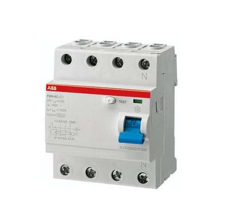 купить Выключатель дифференциального тока (УЗО) 4п 40А 30мА тип AC F204 ABB 2CSF204001R1400