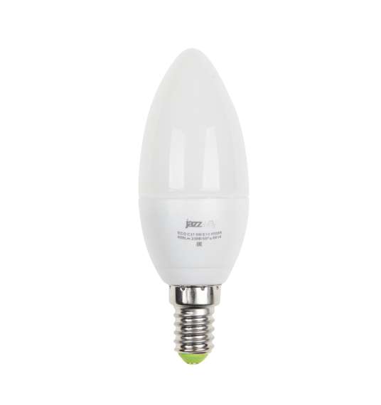 купить Лампа светодиодная PLED-ECO-C37 5Вт свеча 3000К тепл. бел. E27 400лм 230В JazzWay 2855312A