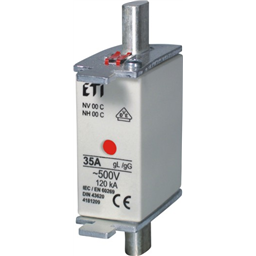 купить 4181101 ETI Fuse link, NH000 gG 2A/400V / NV - NH Низковольтные ножевые предохранители / Предохранители серии 400V (характеристики: gG, aM, gF, gTr)