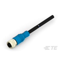 купить T4161310502-002 TE Connectivity M12  Cable Assembly Single Ended Female Straight / 1000 mm PVC Cable, 2 wire / Shielded