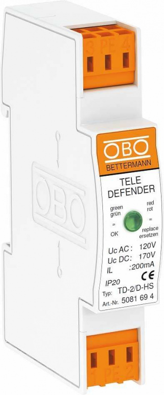 купить OBO Bettermann TD-2/D-HS 5081694 Überspannungsschu