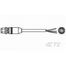 купить 2273048-2 TE Connectivity M12 Cable Assembly Single-Ended Male Straight / 3000 mm PUR Cable, 8 wire / Shielded